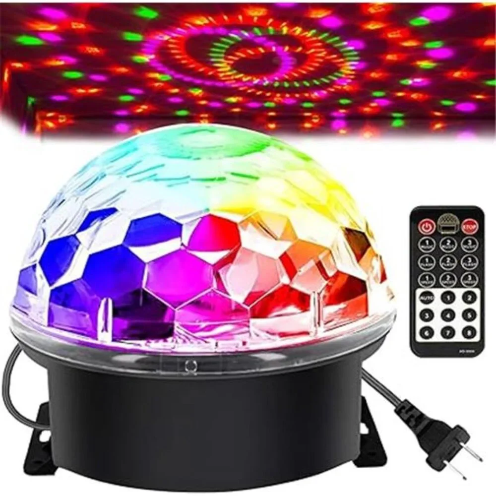 Disco Ball Dj Strobe Light with 6 Colors, Sound Activated Big-Size Magic Stage